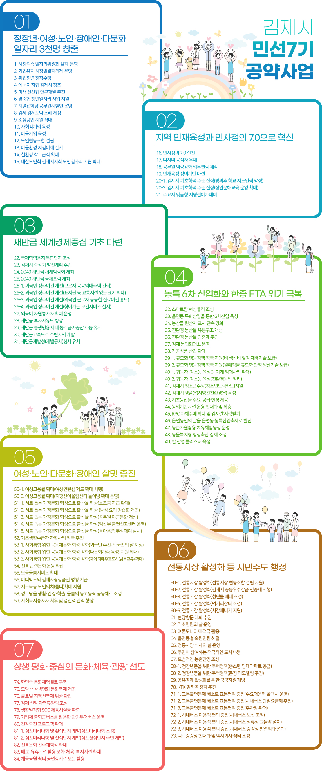 김제시 민선7기 공약사업 안내 상세내용 하단에 있음