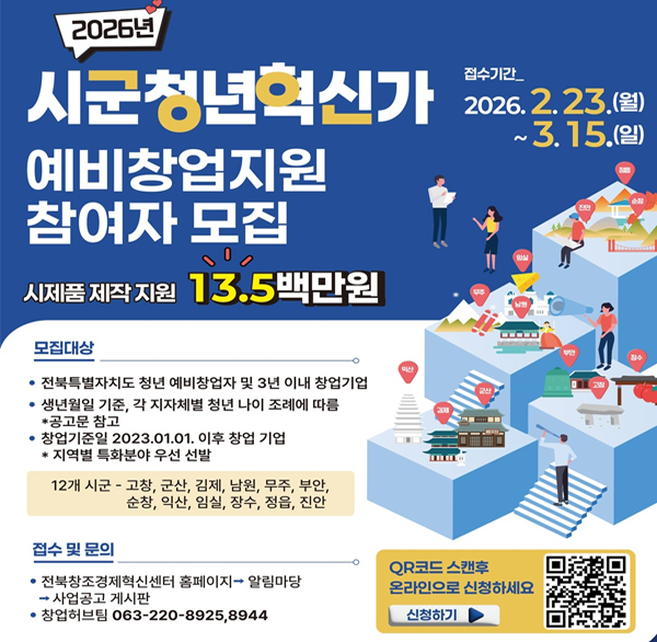 2026년시군청년혁신가예비창업지원참여자모집